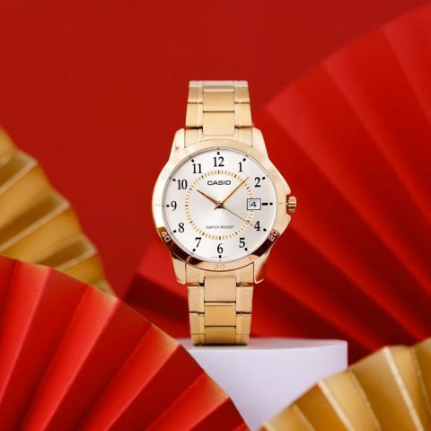 ZŁOTY ZEGAREK MĘSKI CASIO MTP-V004G-9B (zd047a) + BOX Casio