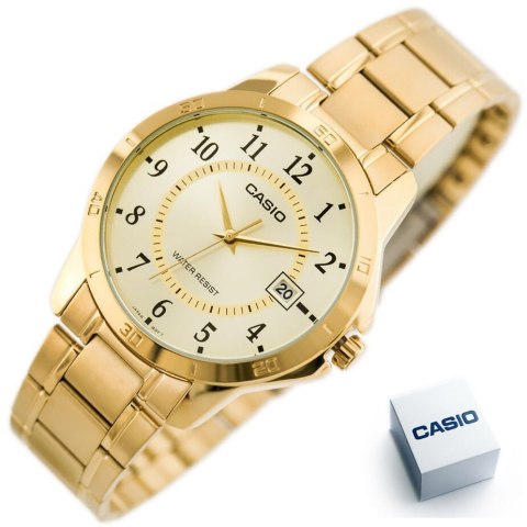 ZŁOTY ZEGAREK MĘSKI CASIO MTP-V004G-9B (zd047a) + BOX Casio