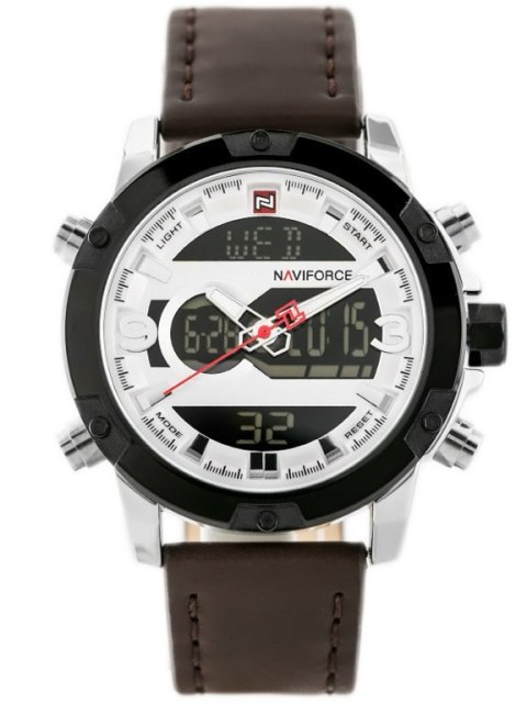 ZEGAREK MĘSKI NAVIFORCE - NF9097 (zn043a) - brown/silver Naviforce