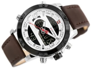 ZEGAREK MĘSKI NAVIFORCE - NF9097 (zn043a) - brown/silver Naviforce