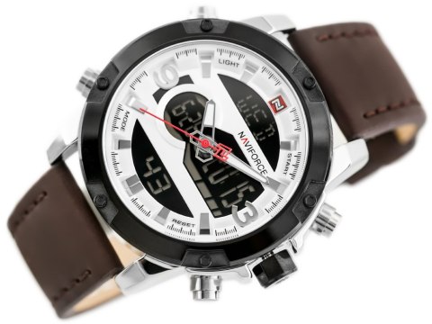 ZEGAREK MĘSKI NAVIFORCE - NF9097 (zn043a) - brown/silver Naviforce