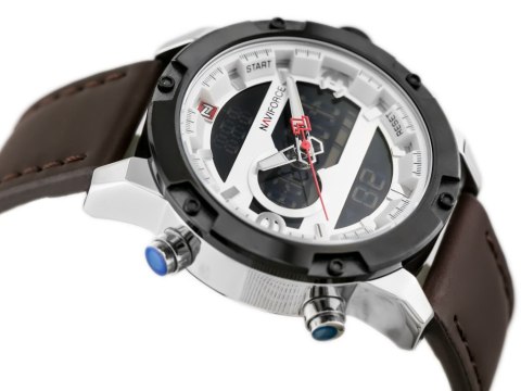ZEGAREK MĘSKI NAVIFORCE - NF9097 (zn043a) - brown/silver Naviforce