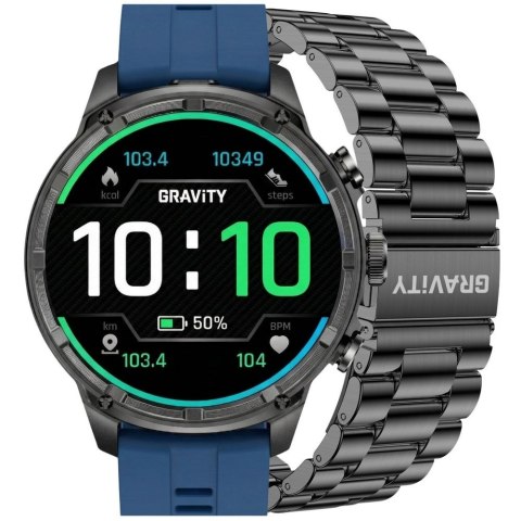 SMARTWATCH MĘSKI GRAVITY GT41-2 - BLUETOOTH CALL, DODATKOWA BRANSOLETA (sg053b) Gravity