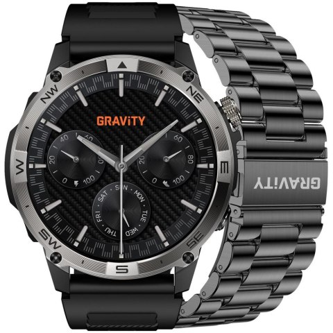 SMARTWATCH MĘSKI GRAVITY GT46-1 - AMOLED, DODATKOWA BRANSOLETA(sg055a) Gravity