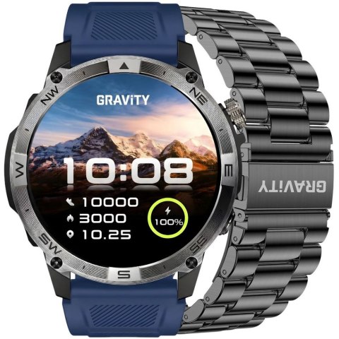 SMARTWATCH MĘSKI GRAVITY GT46-2 - AMOLED, DODATKOWA BRANSOLETA(sg055b) Gravity