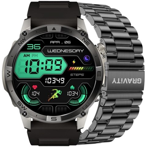 SMARTWATCH MĘSKI GRAVITY GT46-3 - AMOLED, DODATKOWA BRANSOLETA (sg055c) Gravity