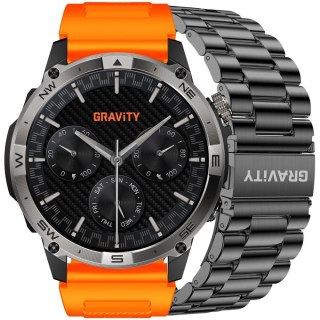 SMARTWATCH MĘSKI GRAVITY GT46-4 - AMOLED, DODATKOWA BRANSOLETA (sg055d) Gravity