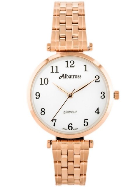ZEGAREK DAMSKI ALBATROSS Glamour ABBB97 (za537c) rose gold/white Albatross
