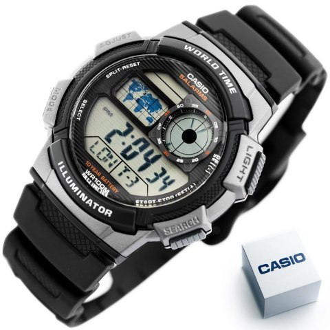ZEGAREK MĘSKI CASIO AE-1000W 1BVDF (zd073g) - WORLD TIME + BOX Casio