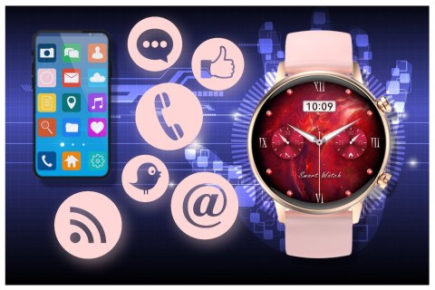 SMARTWATCH DAMSKI Rubicon RNCF09 - TRYBY SPORTOWE, MONITOR SNU (sr054a) Rubicon