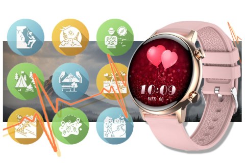 SMARTWATCH DAMSKI Rubicon RNCF09 - TRYBY SPORTOWE, MONITOR SNU (sr054a) Rubicon