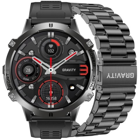 SMARTWATCH MĘSKI GRAVITY GT42-1 - AMOLED, DODATKOWA BRANSOLETA (sg056a) Gravity