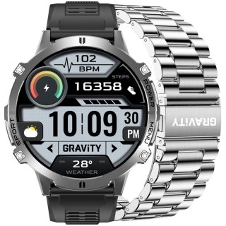 SMARTWATCH MĘSKI GRAVITY GT42-3 - AMOLED, DODATKOWA BRANSOLETA (sg056c) Gravity