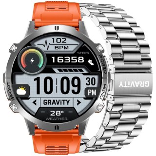 SMARTWATCH MĘSKI GRAVITY GT42-4 - AMOLED, DODATKOWA BRANSOLETA (sg056d) Gravity