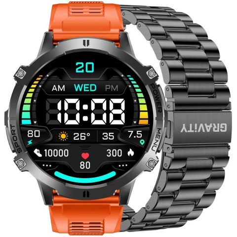 SMARTWATCH MĘSKI GRAVITY GT42-5 - AMOLED, DODATKOWA BRANSOLETA (sg056e) Gravity