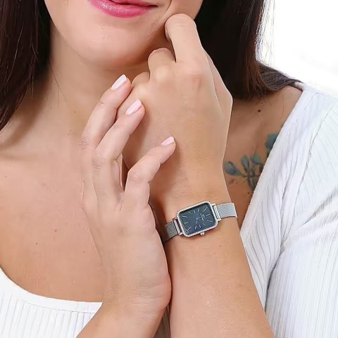 ZEGAREK DAMSKI DANIEL WELLINGTON Quadro Silver Mesh DW00100667 + BOX (zw519k) Daniel Wellington