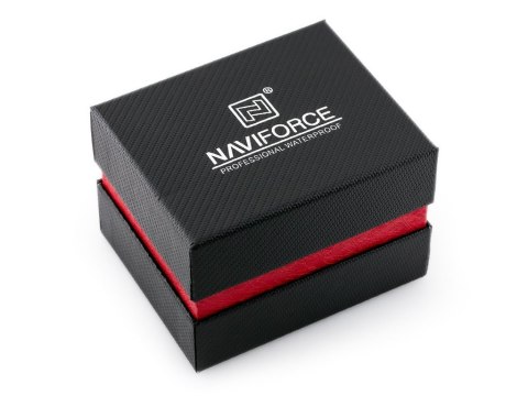 Prezentowe pudełko na zegarek - Naviforce - czarno-czerwone Naviforce
