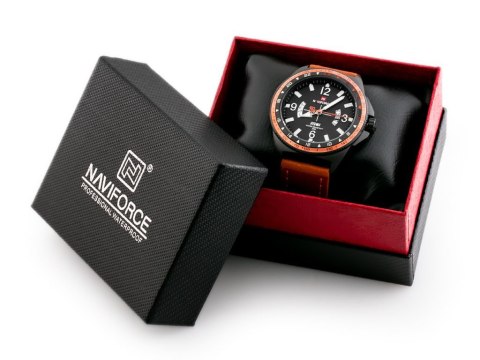 Prezentowe pudełko na zegarek - Naviforce - czarno-czerwone Naviforce