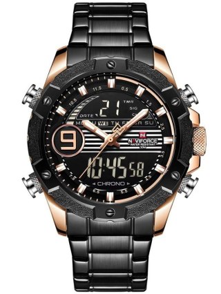 ZEGAREK MĘSKI NAVIFORCE - NF9146S (zn089c) - black/rosegold + BOX Naviforce