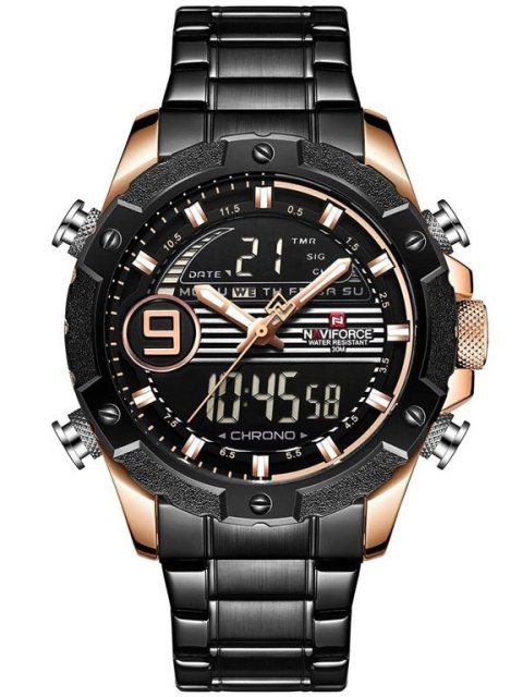ZEGAREK MĘSKI NAVIFORCE - NF9146S (zn089c) - black/rosegold + BOX Naviforce