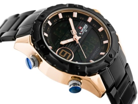 ZEGAREK MĘSKI NAVIFORCE - NF9146S (zn089c) - black/rosegold + BOX Naviforce