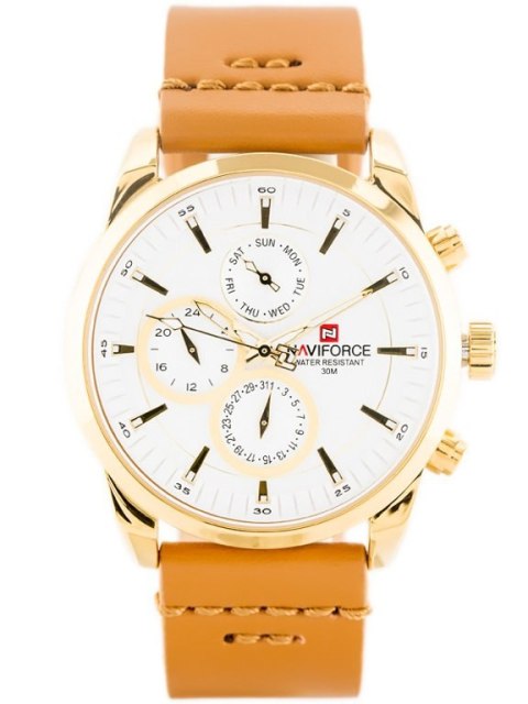 ZEGAREK MĘSKI NAVIFORCE - NF9148 (zn085b) gold + BOX Naviforce