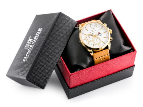 ZEGAREK MĘSKI NAVIFORCE - NF9148 (zn085b) gold + BOX Naviforce