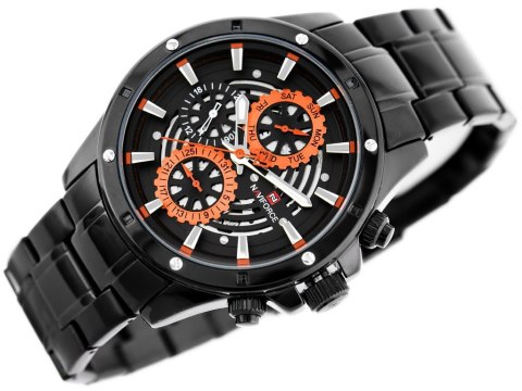 ZEGAREK MĘSKI NAVIFORCE - NF9149 (zn090a) black / orange + BOX Naviforce