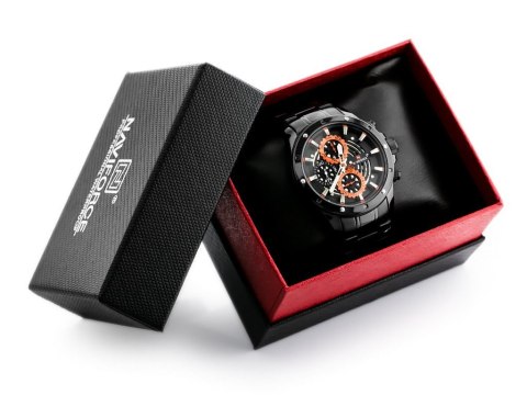 ZEGAREK MĘSKI NAVIFORCE - NF9149 (zn090a) black / orange + BOX Naviforce