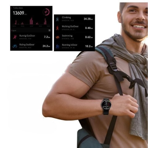 SMARTWATCH MĘSKI G. Rossi G.RSWSF1-3C1-1 silver/black + dodatkowy PASEK (sg003a) G. Rossi