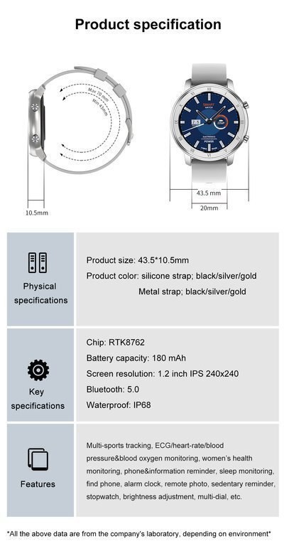 SMARTWATCH UNISEX Pacific 17-3 Bransoleta - srebrna + dodatkowy PASEK (sy010c) Pacific