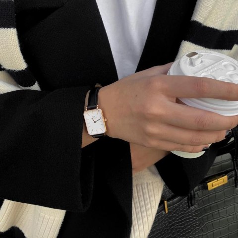 ZEGAREK DAMSKI DANIEL WELLINGTON DW00100434 - Quadro Pressed Sheffield Gold 32mm + BOX Daniel Wellington