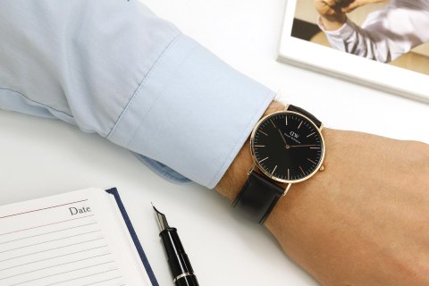 ZEGAREK MĘSKI DANIEL WELLINGTON Classic Black Sheffield DW00100127 + BOX Daniel Wellington