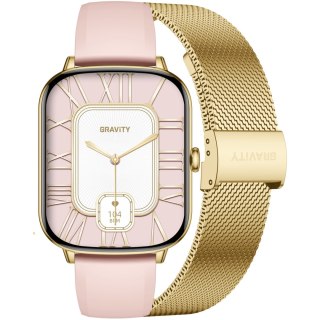 SMARTWATCH DAMSKI GRAVITY GT30-1 - ROZMOWY BLUETOOTH, DODATKOWY PASEK (sg058a) Gravity