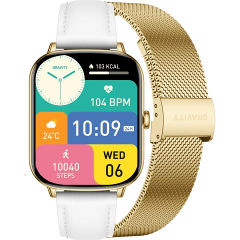 SMARTWATCH DAMSKI GRAVITY GT30-2 - ROZMOWY BLUETOOTH, DODATKOWY PASEK (sg058b) Gravity