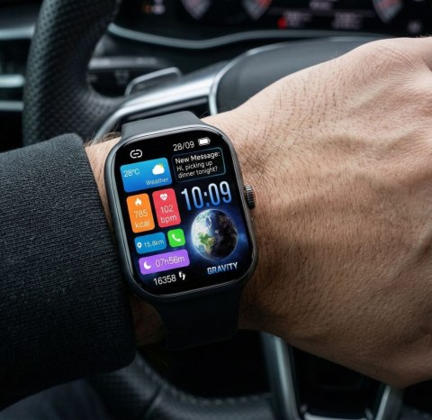 SMARTWATCH MĘSKI GRAVITY GT29-1 - ROZMOWY BLUETOOTH, DODATKOWY PASEK (sg057a) Gravity