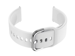 Pasek gumowy do smartwatch U01 - biały/srebrny - 18mm Pacific
