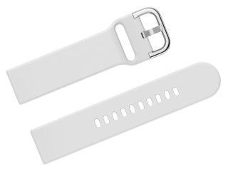 Pasek gumowy do smartwatch U01 - biały/srebrny - 18mm Pacific