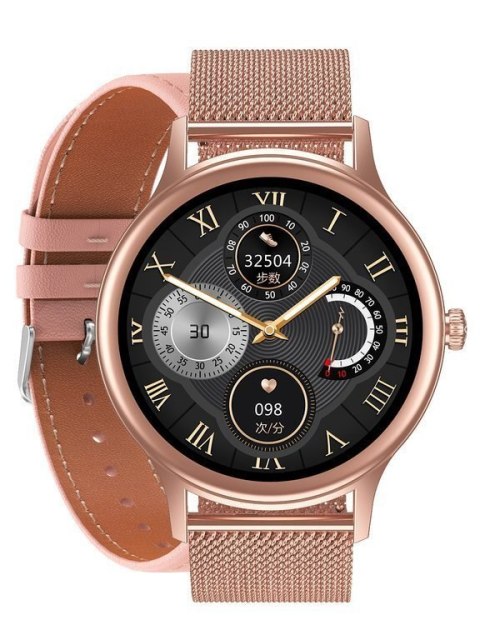 SMARTWATCH DAMSKI PACIFIC 18-1 - BRANSOLETA + PASEK: Rosegold / Różowy (sy015a) Pacific