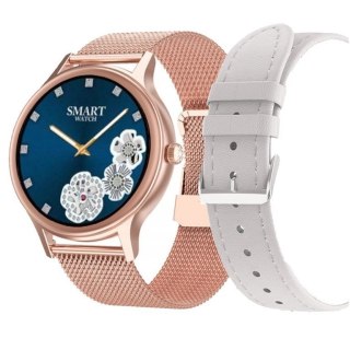 SMARTWATCH DAMSKI PACIFIC 18-2 - BRANSOLETA + PASEK: Rosegold / Biały (sy015b) Pacific