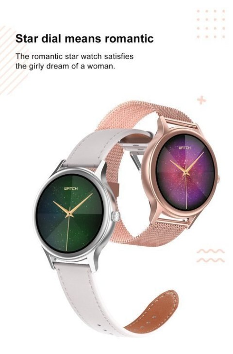 SMARTWATCH DAMSKI PACIFIC 18-2 - BRANSOLETA + PASEK: Rosegold / Biały (sy015b) Pacific