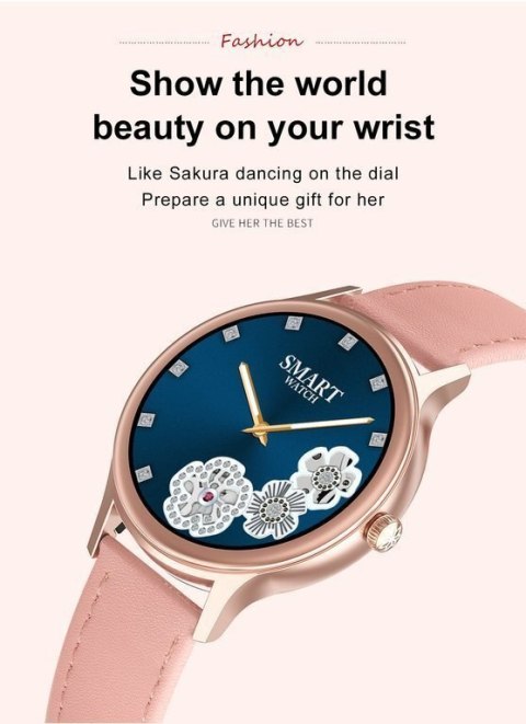 SMARTWATCH DAMSKI PACIFIC 18-2 - BRANSOLETA + PASEK: Rosegold / Biały (sy015b) Pacific