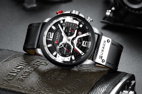 ZEGAREK MĘSKI CURREN 8329 (zc027a) - CHRONOGRAF + BOX Curren
