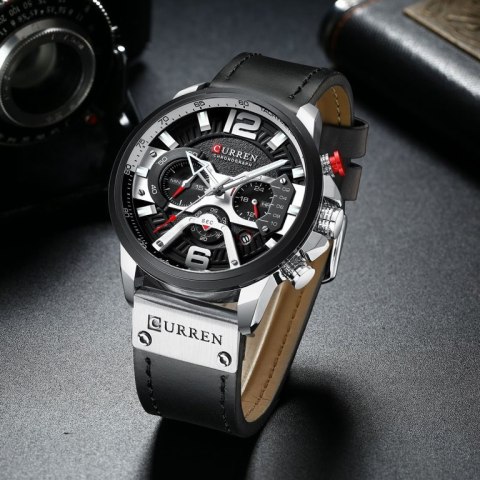 ZEGAREK MĘSKI CURREN 8329 (zc027a) - CHRONOGRAF + BOX Curren
