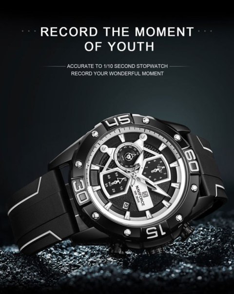ZEGAREK MĘSKI NAVIFORCE NF8018T - CHRONOGRAF (zn123a) + BOX Naviforce