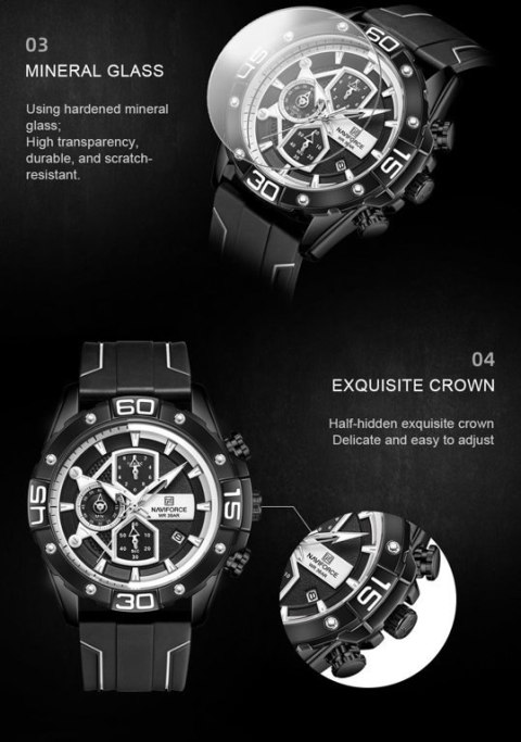 ZEGAREK MĘSKI NAVIFORCE NF8018T - CHRONOGRAF (zn123a) + BOX Naviforce