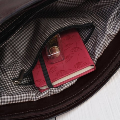 Torebka damska na ramię skórzana klasyczna shopperka brązowa Paolo Peruzzi Z-59-BR