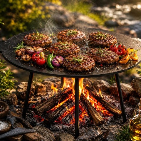 ŻELIWNA PRASKA 20x10cm DO GRILLOWANIA BURGERÓW STEKÓW MIĘSA HAGE