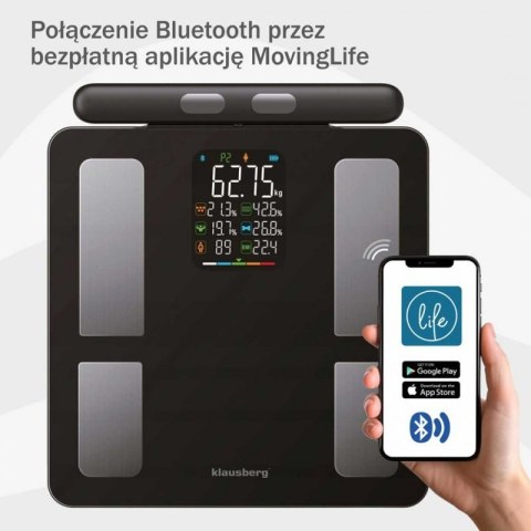 ANALITYCZNA WAGA ŁAZIENKOWA SMART IOS ANDROID KLAUSBERG KB-7856
