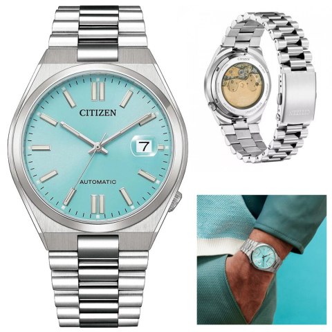 ZEGAREK MĘSKI CITIZEN Tsuyosa Turquoise Blue NJ0151-88M - AUTOMAT SZAFIR Citizen